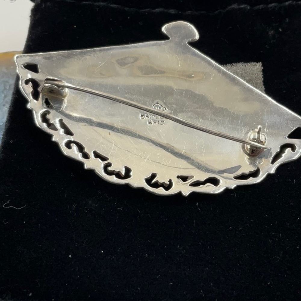 Vintage Handcrafted Siam Sterling Silver Brooch - Picture 11 of 12